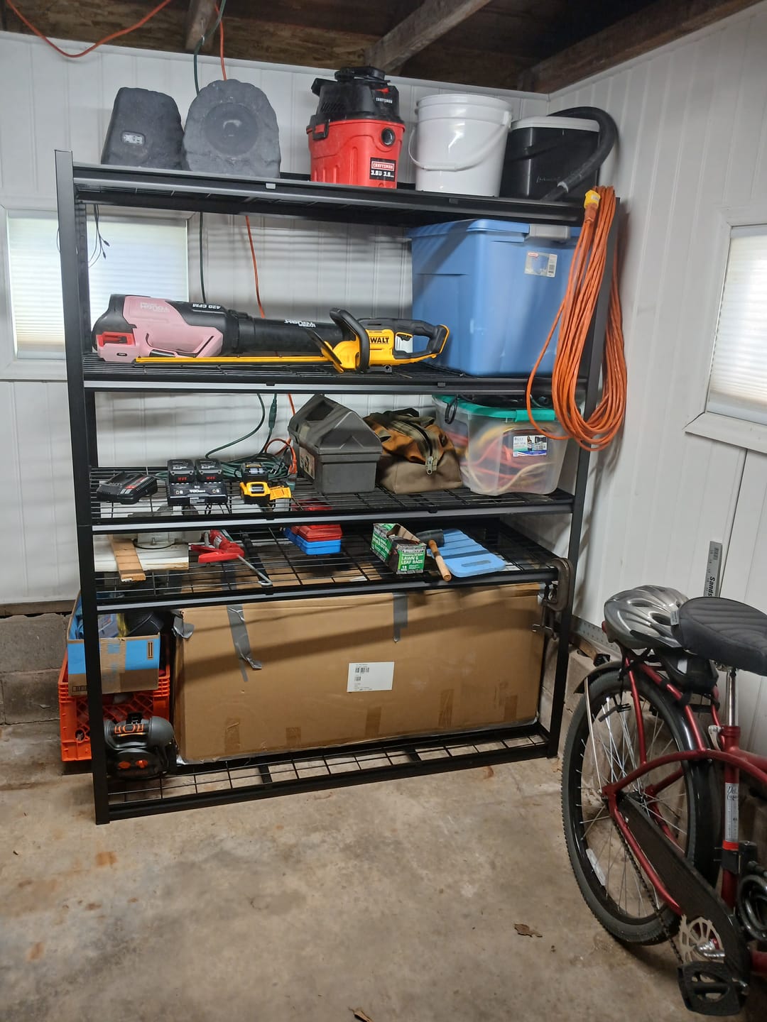 Customer photo review of REIBII 60" W Heavy Duty Metal Shelving Unit, Adjustable Shelves for Storage, Rust-Proof Shelving for Garage, Industrial, Warehouse, Basement & Workshop