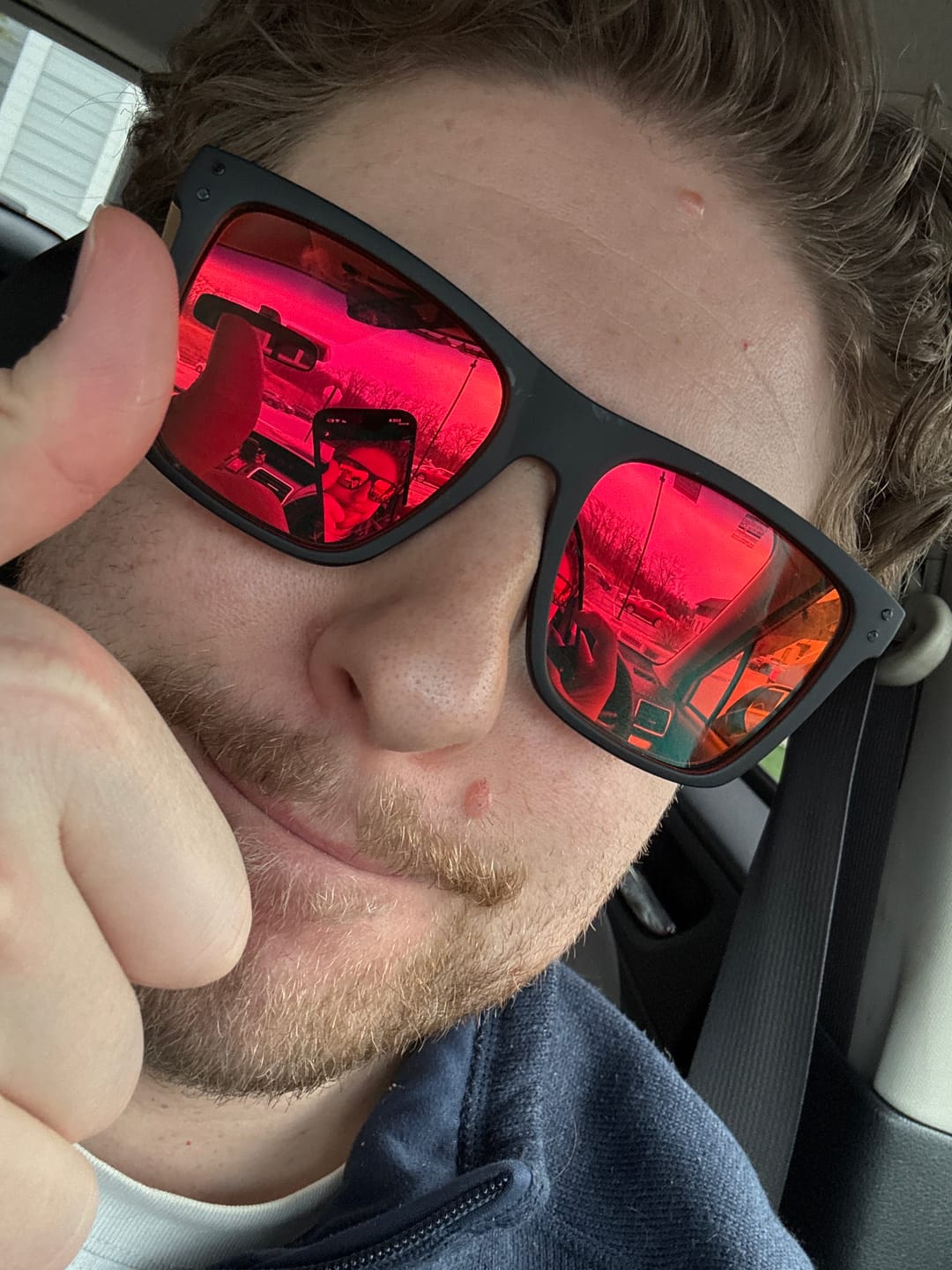 Customer photo review of 80Eighty® Polarized Bamboo Sunglasses - Red