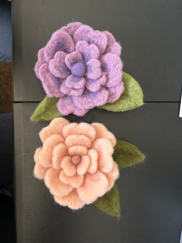 Customer photo review of Pink Rose Mini Needle Felting Kit