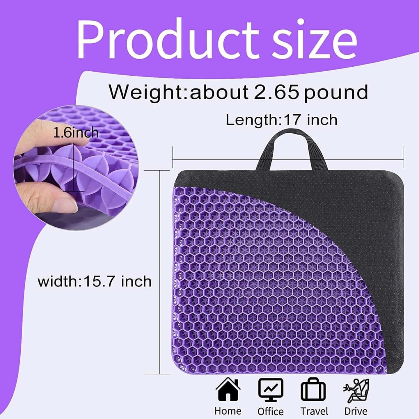 Customer photo review of Cuscino Sedia in Gel, Cuscino in Gel, Cuscino per Sedia Ufficio per Ridurre La Pressione Su Fianchi, Cuscino per Coccige, Cuscini per Sedie Traspiranti per Auto/Ufficio/Casa/Sedia a Rotelle