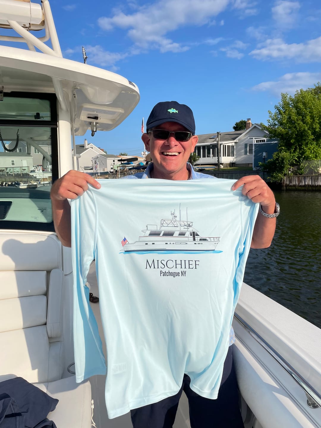Customer photo review of Dri-Fit Custom Boat Shirts - Long Sleeve
