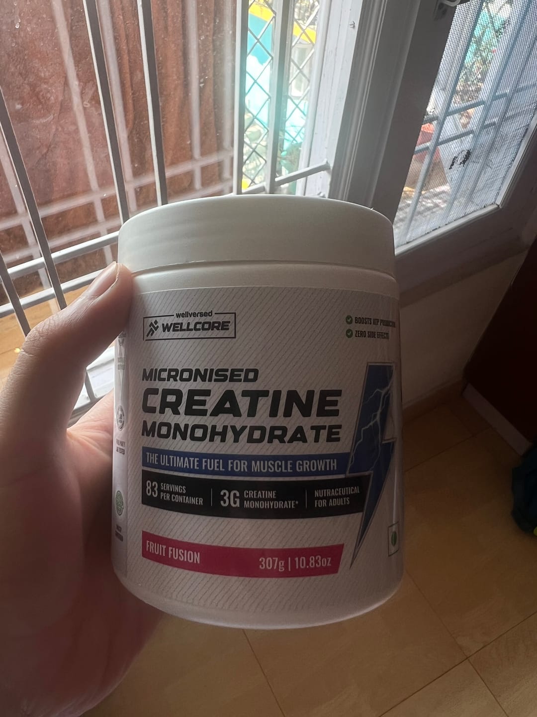 Customer photo review of Wellcore - Micronised Creatine Monohydrate (83 Servings, Fruit Fusion) + Premium Steel Shaker