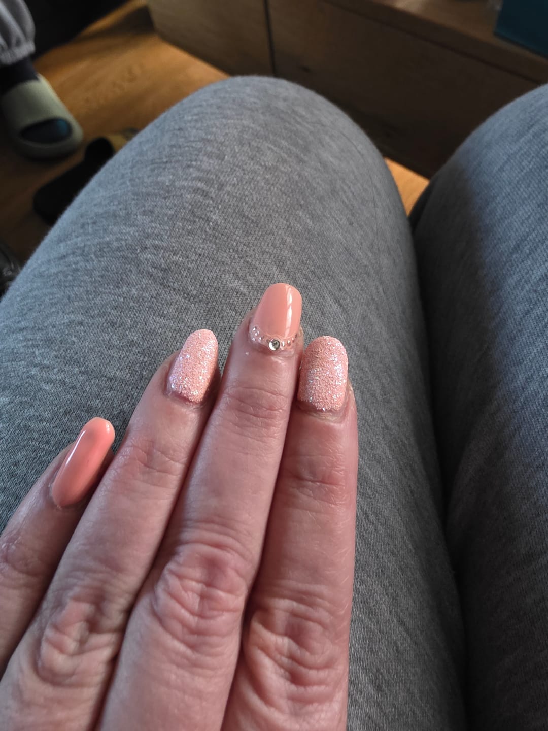 Customer photo review of 3in1 UV Gellack - 90341 - glitter meeres blau