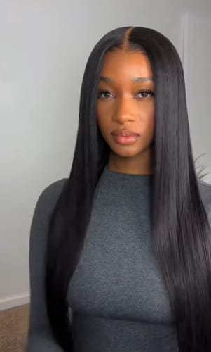 Customer photo review of Luvwin 13x4 & 13x6 Undetectable HD Lace Pre-plucked Hairline Pre-cut Lace Wig Straight Hair