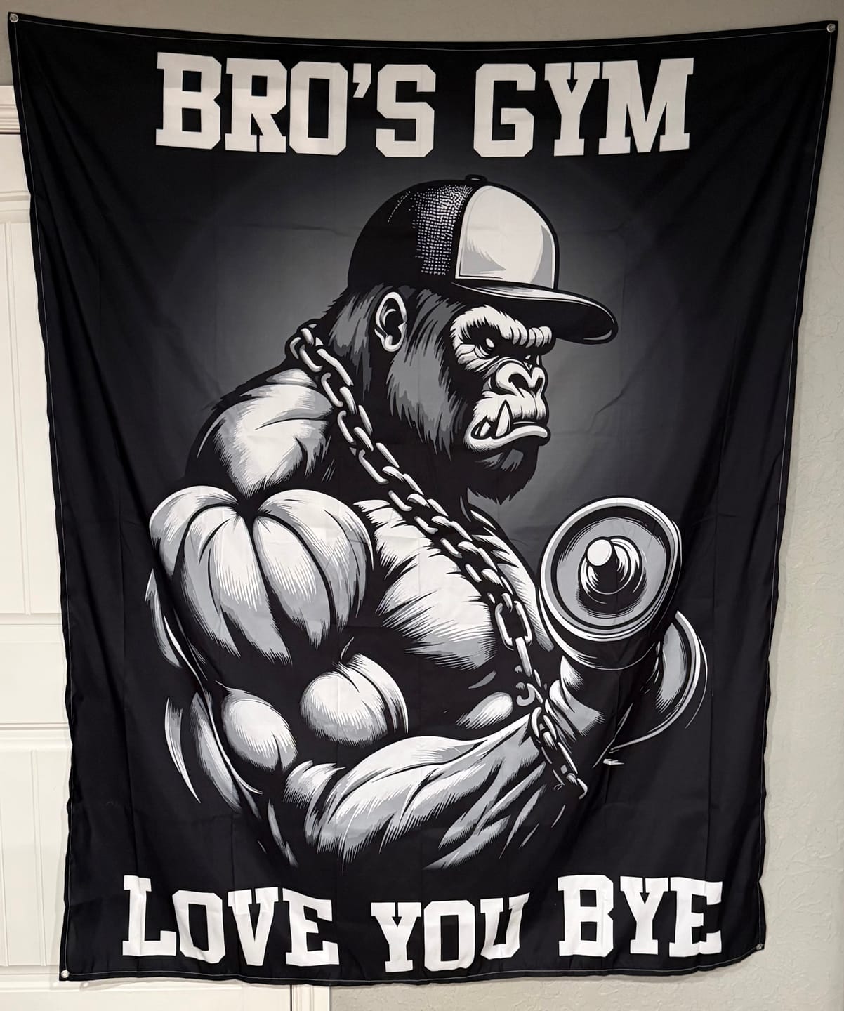 Customer photo review of American Iron Beast Custom Gym Flag Garage Wall Art 11501