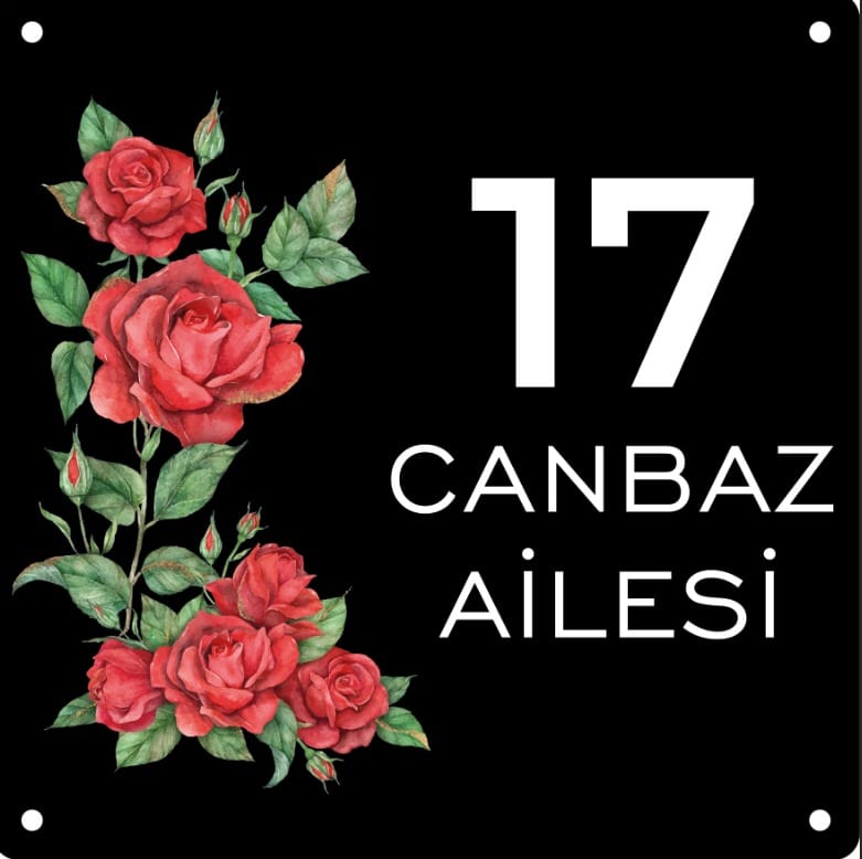 Customer photo review of Kişiye Özel Pembe Gül Dallı Kapı İsimliği