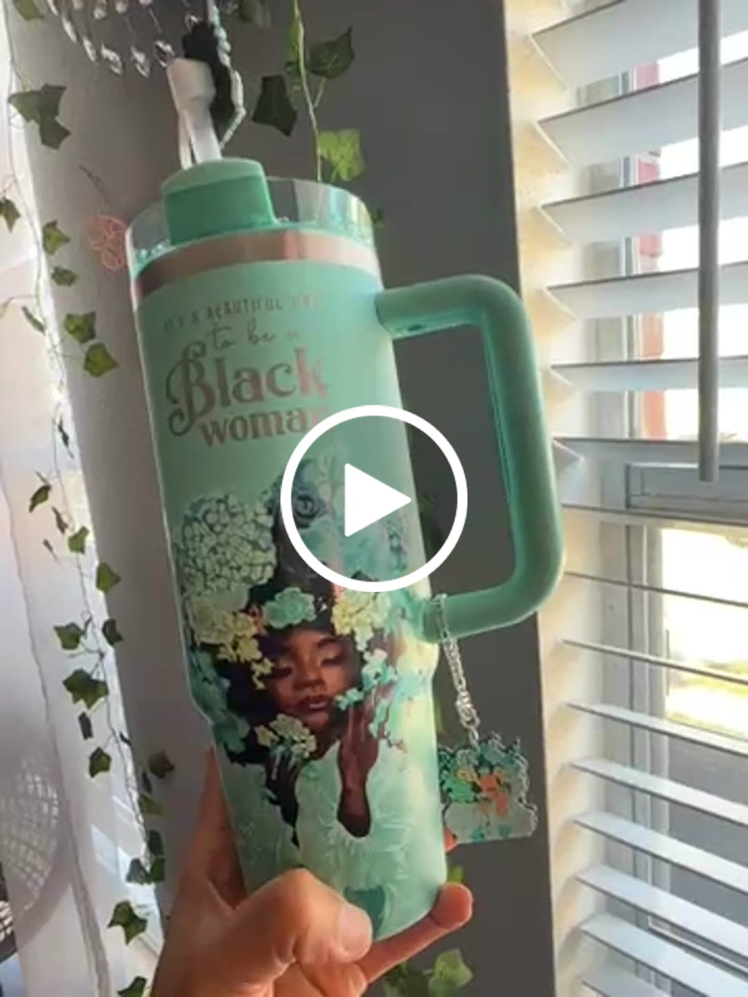 Customer video review of Tiffany Blue “Royalty Blossomed”  Insulated Tumbler – "It’s a Beautiful Day to be a Black Woman"