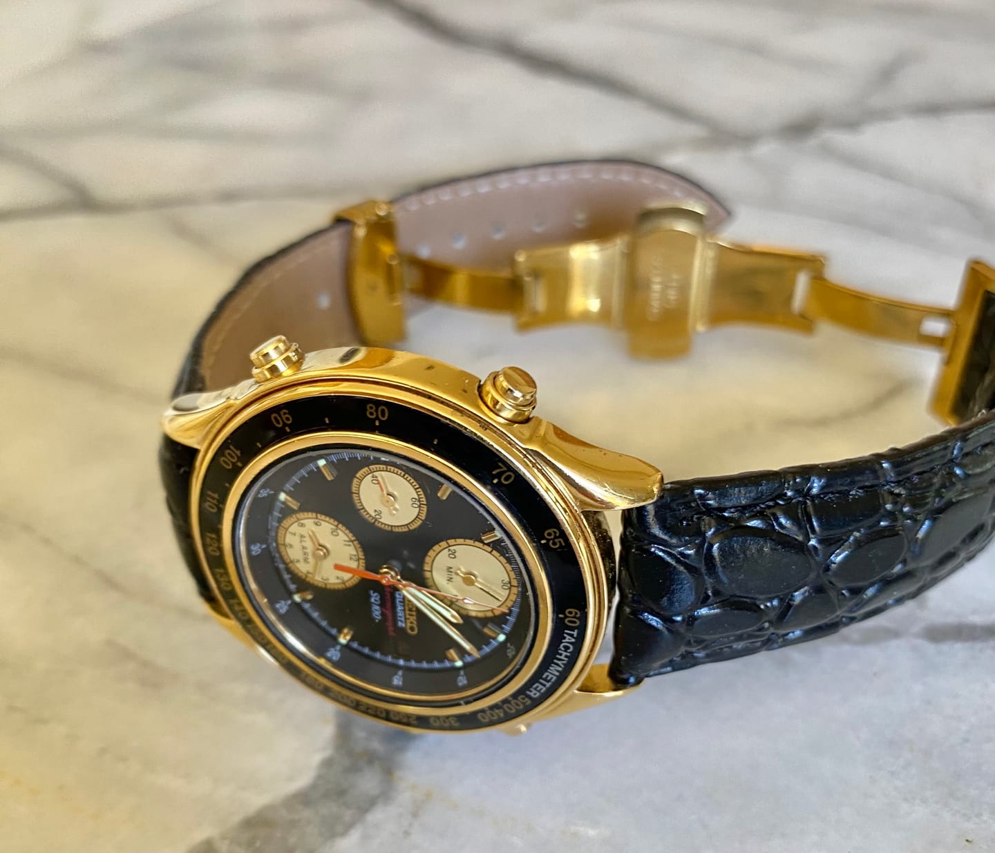 Customer photo review of Suunto Genuine Leather Band - Crocodile Pattern Classic