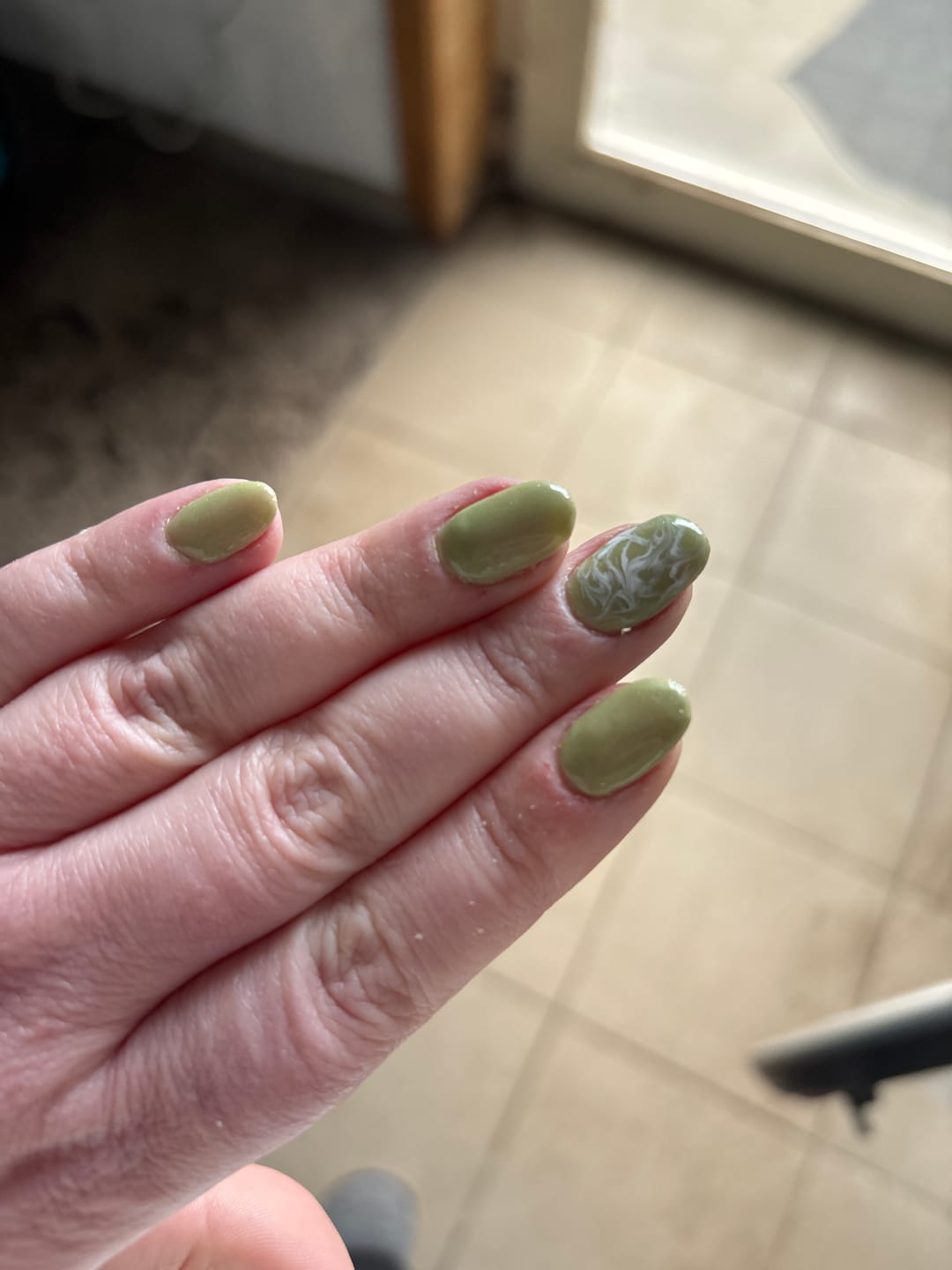Customer photo review of Olive Dusk Dipping Powder