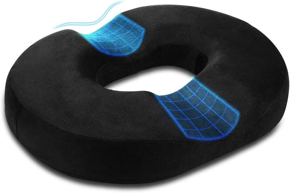 Customer photo review of Cuscino per Ciambelle Cuscino per Emorroidi Cuscino per Sollievo Dal Dolore in Memory Foam Coccige per Gravidanza, Coccige, Piaghe Da Letto, Schiena, Sciatica, 18 Pollici Nero