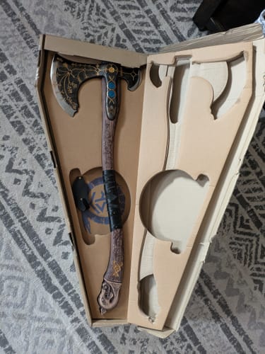 Customer photo review of Hand-forged Leviathan axe with leather wrap