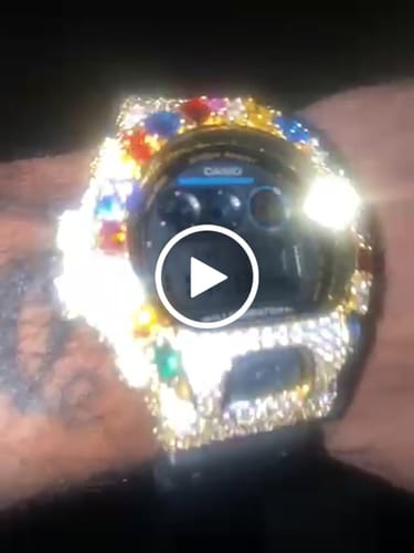 Customer video review of Gold Multi Gemstone Custom G Shock Watch
