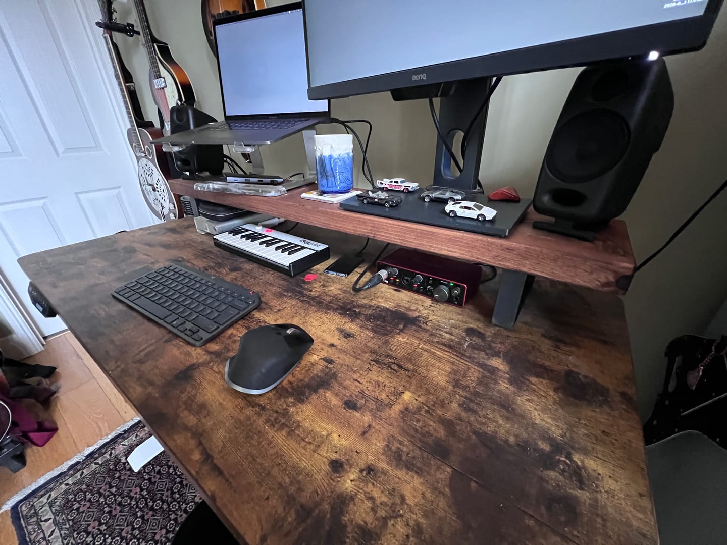 Customer photo review of Rustic Monitor Stand | Metal Sides