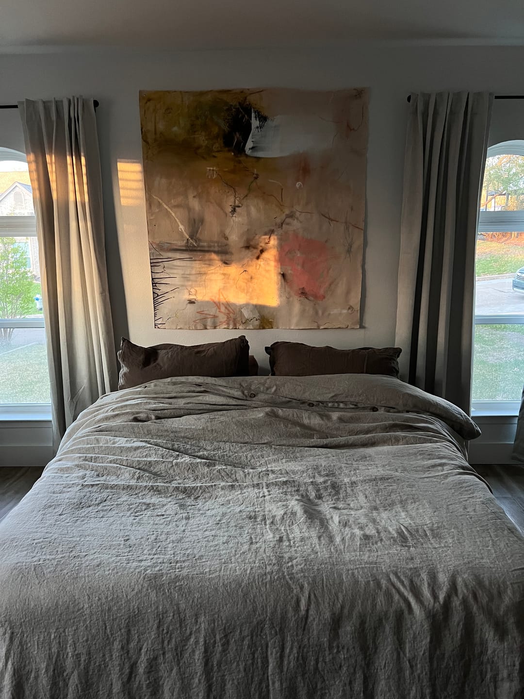 Customer photo review of Blue Fog Linen Pillowcase
