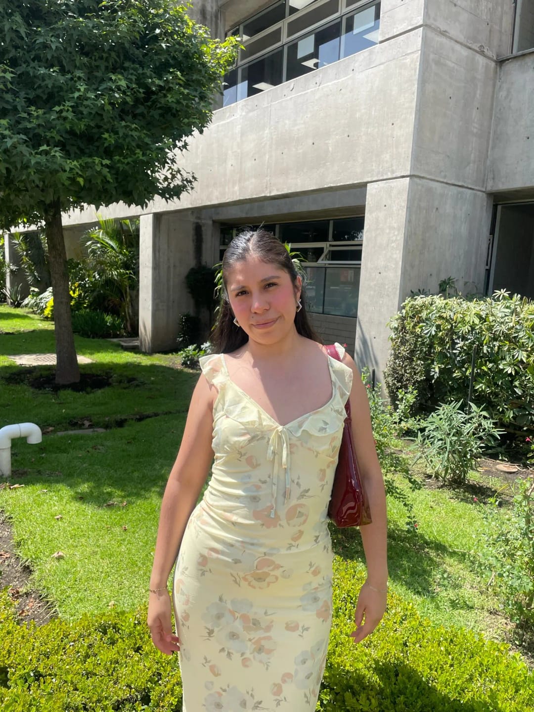 Customer photo review of Adelheid Floral Print Plunge Maxi Dress