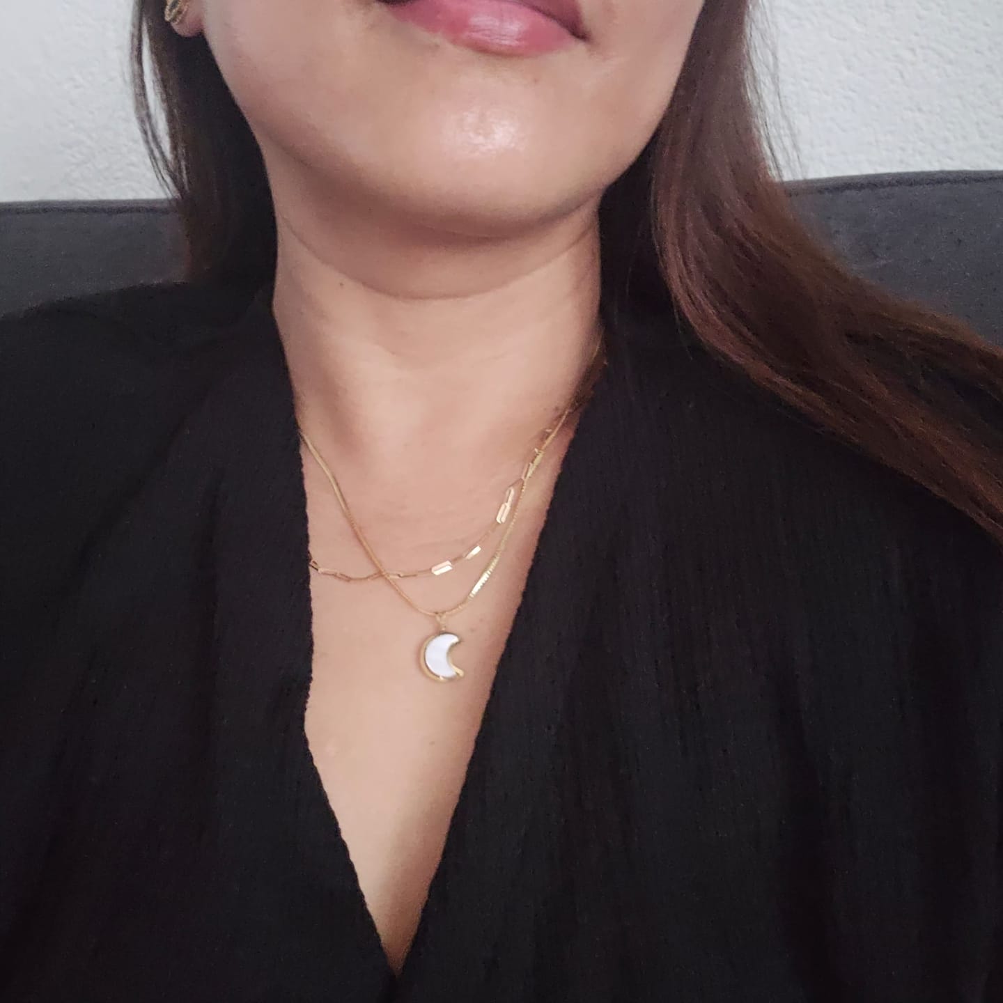 Customer photo review of Halskette Gelbgold 18k – Reshteh-ye Nazok (Zartes Band)