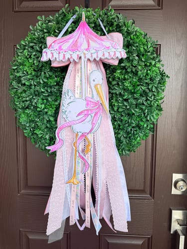Customer photo review of It's a Girl Wreath Ribbon