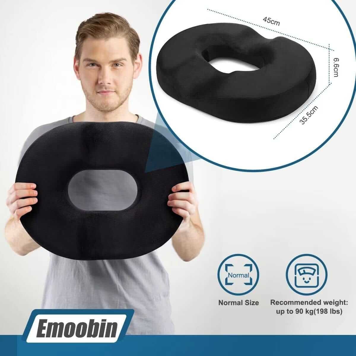 Customer photo review of Cuscino per Ciambelle Cuscino per Emorroidi Cuscino per Sollievo Dal Dolore in Memory Foam Coccige per Gravidanza, Coccige, Piaghe Da Letto, Schiena, Sciatica, 18 Pollici Nero