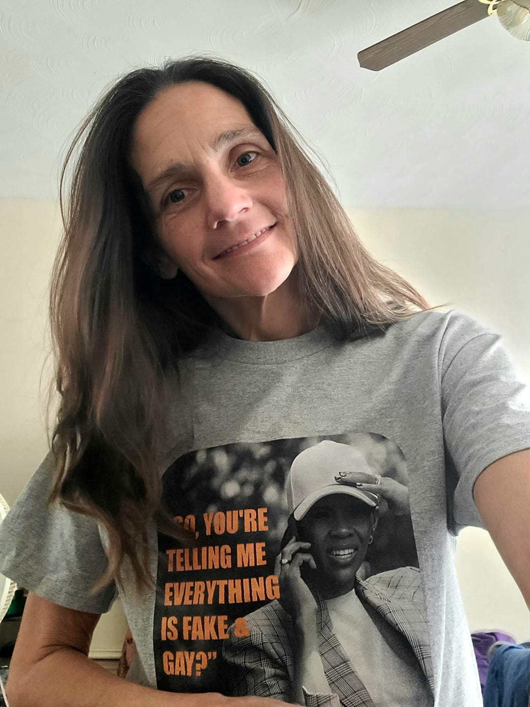 Customer photo review of Fake & Gay T-shirt
