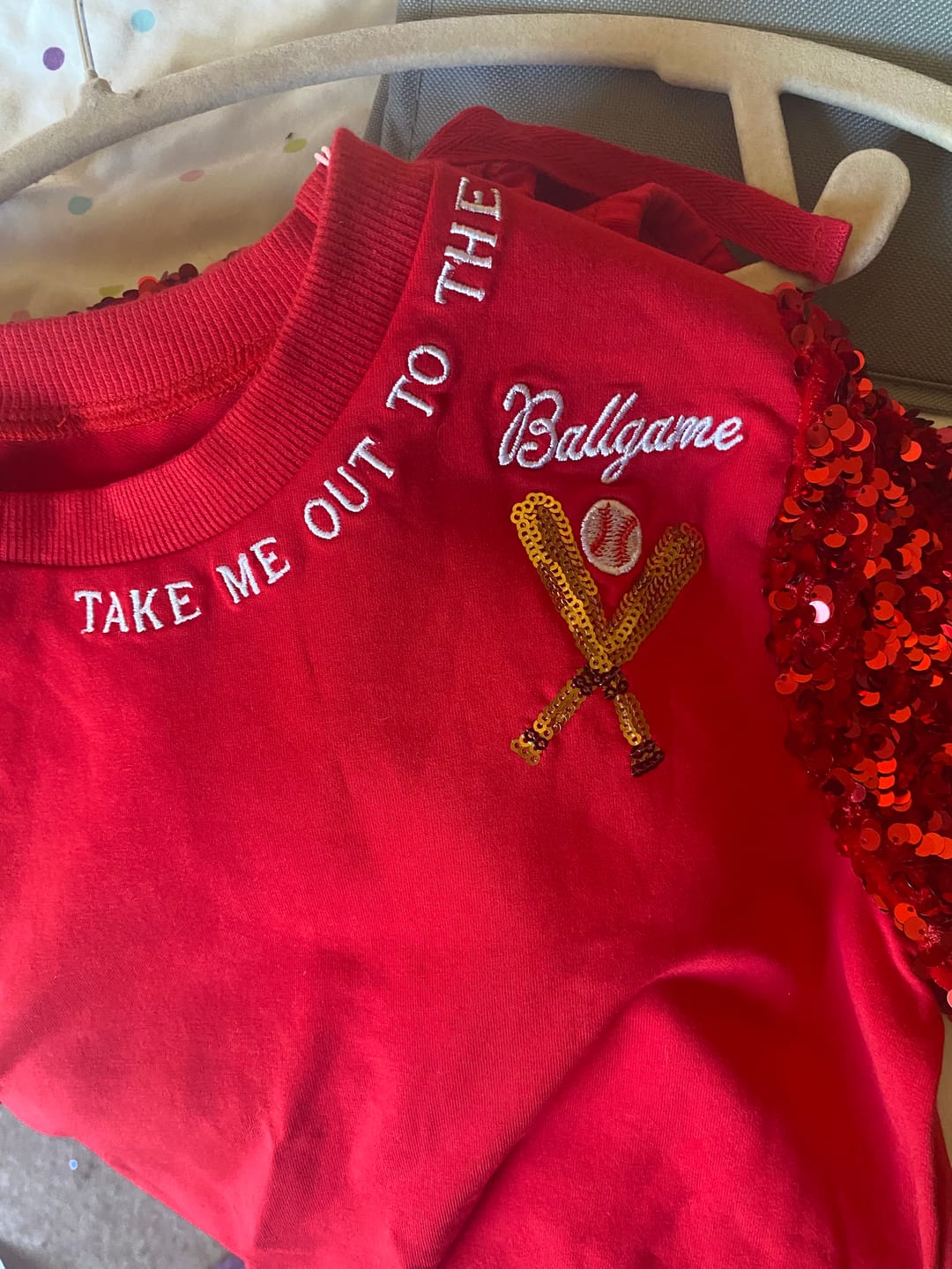 Customer photo review of Sparkle Sport Set ~ Take Me Out To The Ballgame (Long sleeves & Short sleeves)
