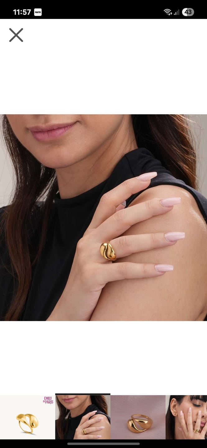 Customer photo review of Gold Plated Adjustable Finger ring