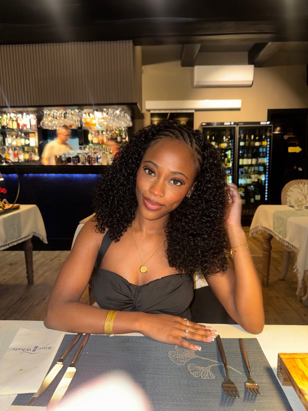 Customer photo review of Curly Flip-over Half Wig