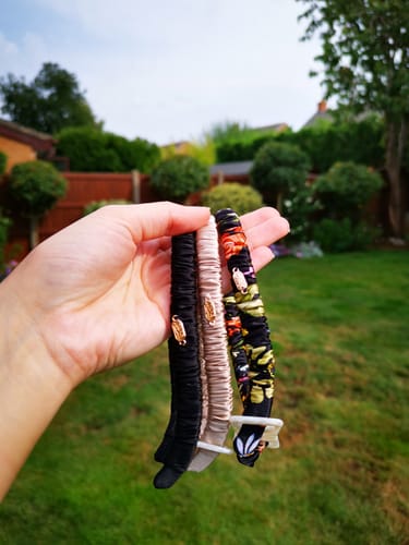Customer photo review of Midnight Blooms Comfort Curve™ Silk Headband