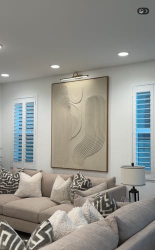 Customer photo review of Wabi-Sabi Minimalist Wall Art – 3D Beige Textured Abstract Canvas "Elegant Curves"