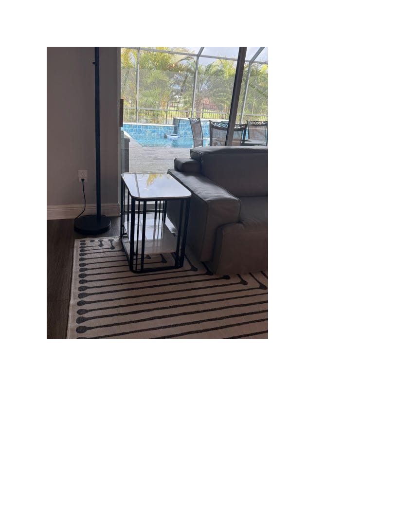 Customer photo review of Modern Glam Stone Square Metal Side Table with Shelf