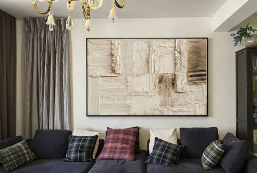 Customer photo review of Quiet Geometry  – Textured Abstract Wall Art for Modern Interiors