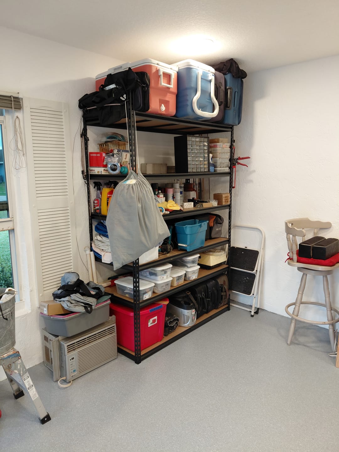 Customer photo review of Reibii 55" W x 24" D Garage Shelving Units, 6-Tier Adjustable Metal Storage Shelves, 3060LBS Steel Shelving for Garage Basement Commercial