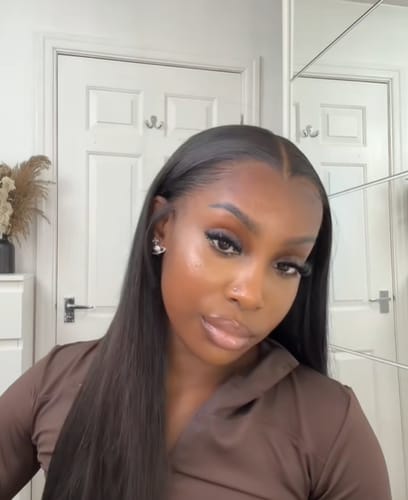 Customer photo review of Luvwin 13x4 & 13x6 Undetectable HD Lace Pre-plucked Hairline Pre-cut Lace Wig Straight Hair