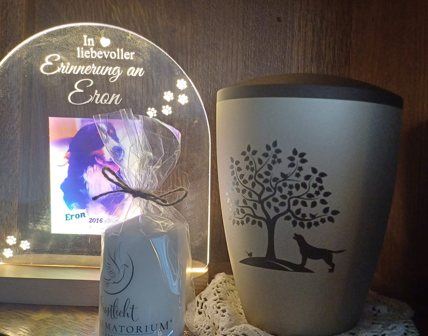 Customer photo review of Zur liebevollen Erinnerung – LED-Lampe für Hund/Katze