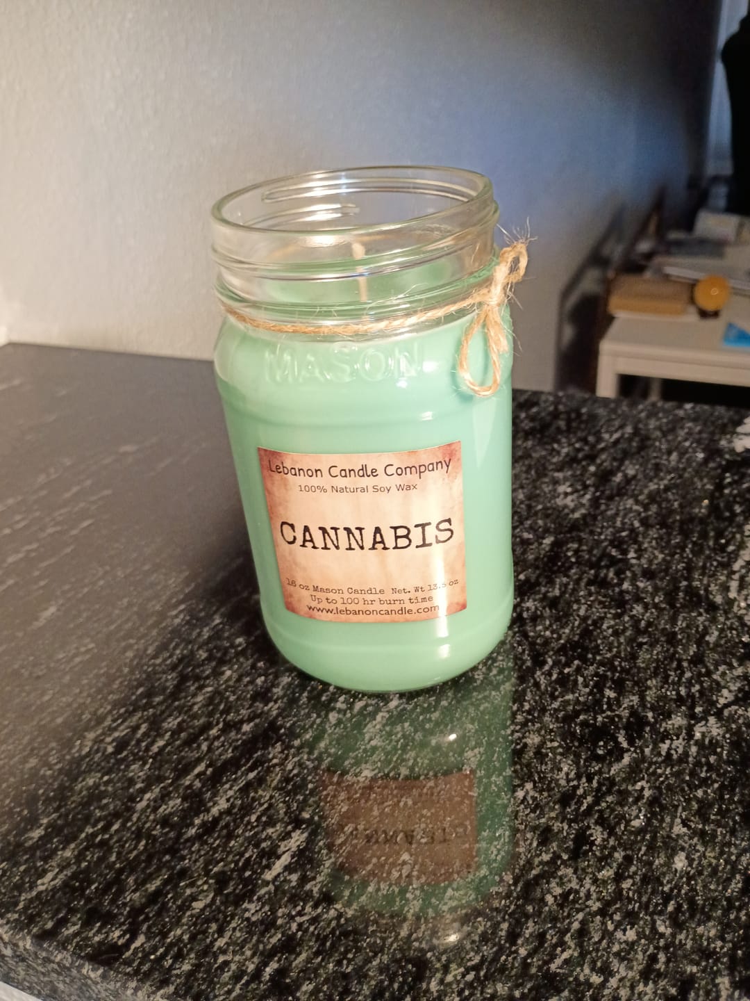 Customer photo review of Cannabis Candle