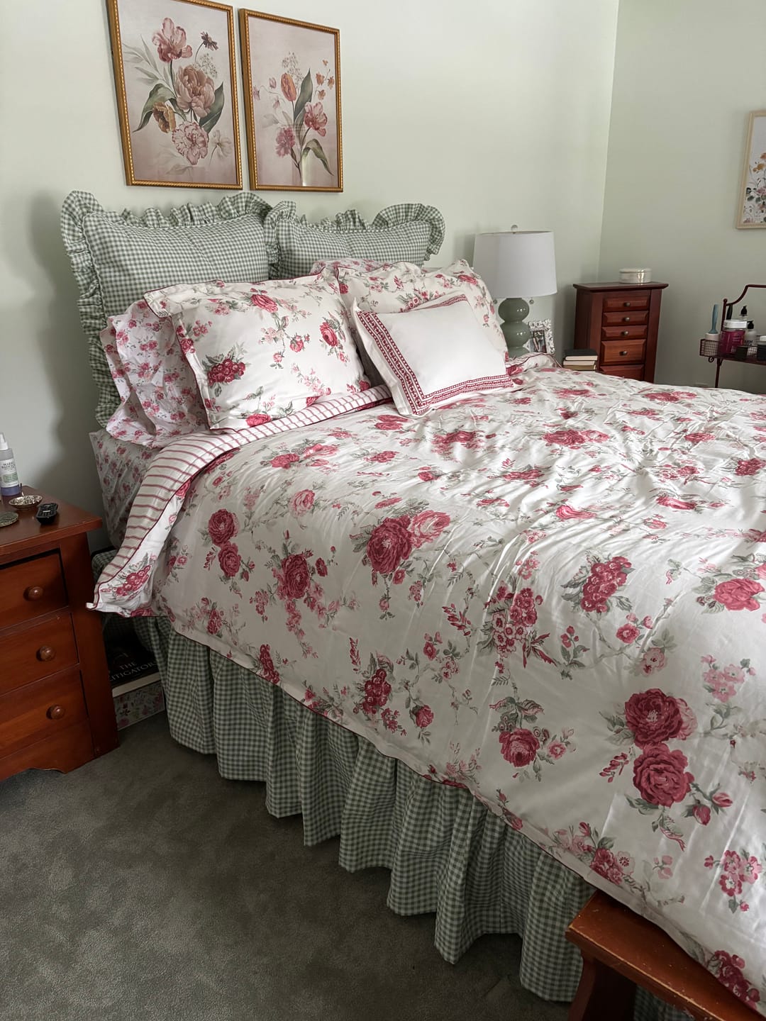 Customer photo review of Pillow Sham in Sage Green Premier Gingham Check on White