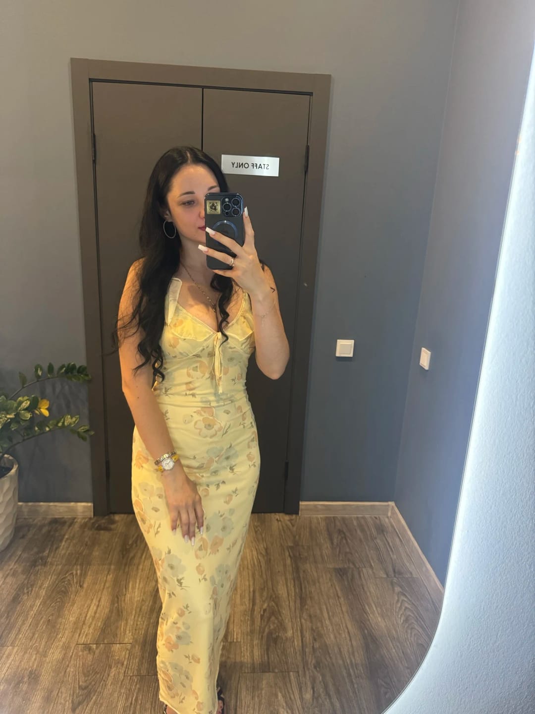 Customer photo review of Adelheid Floral Print Plunge Maxi Dress