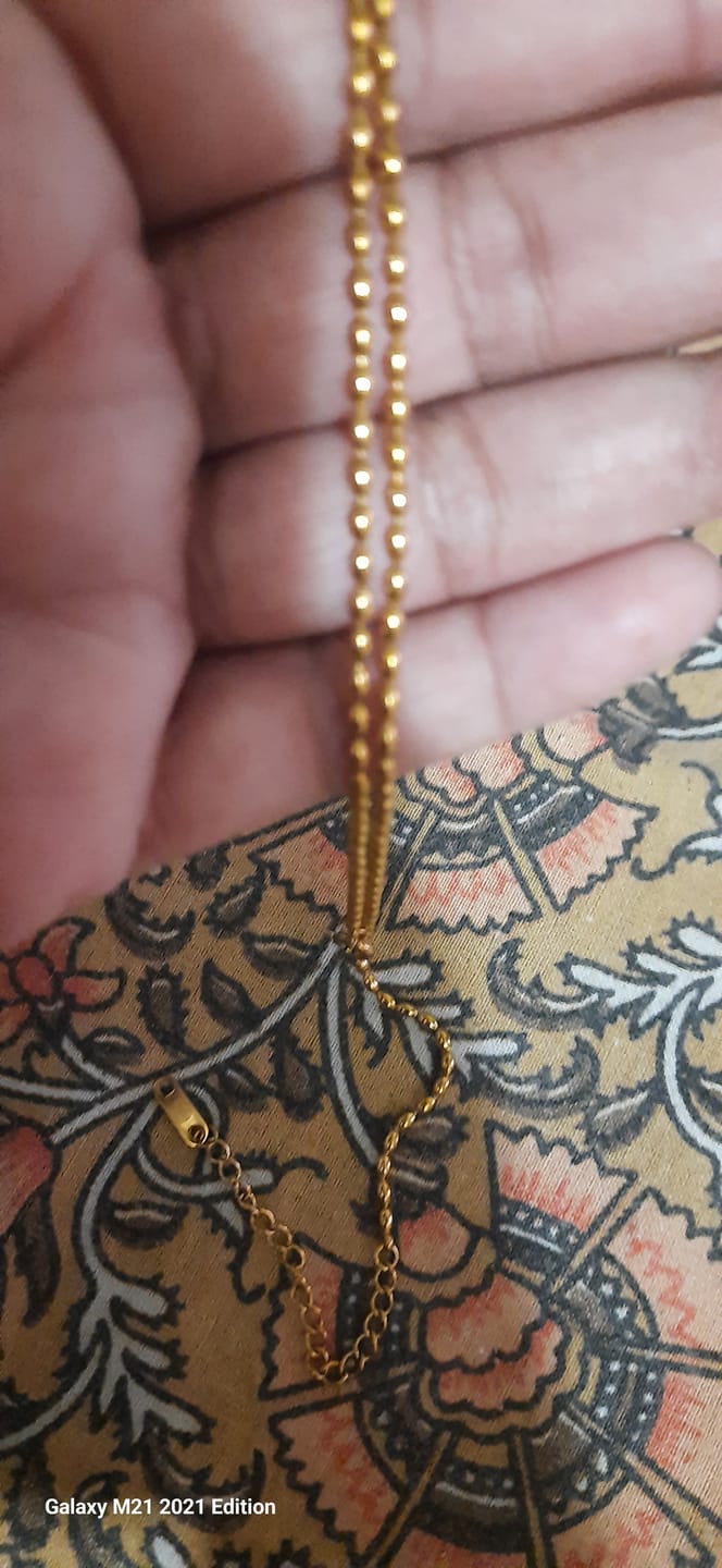 Customer photo review of Gold Beaded Necklace