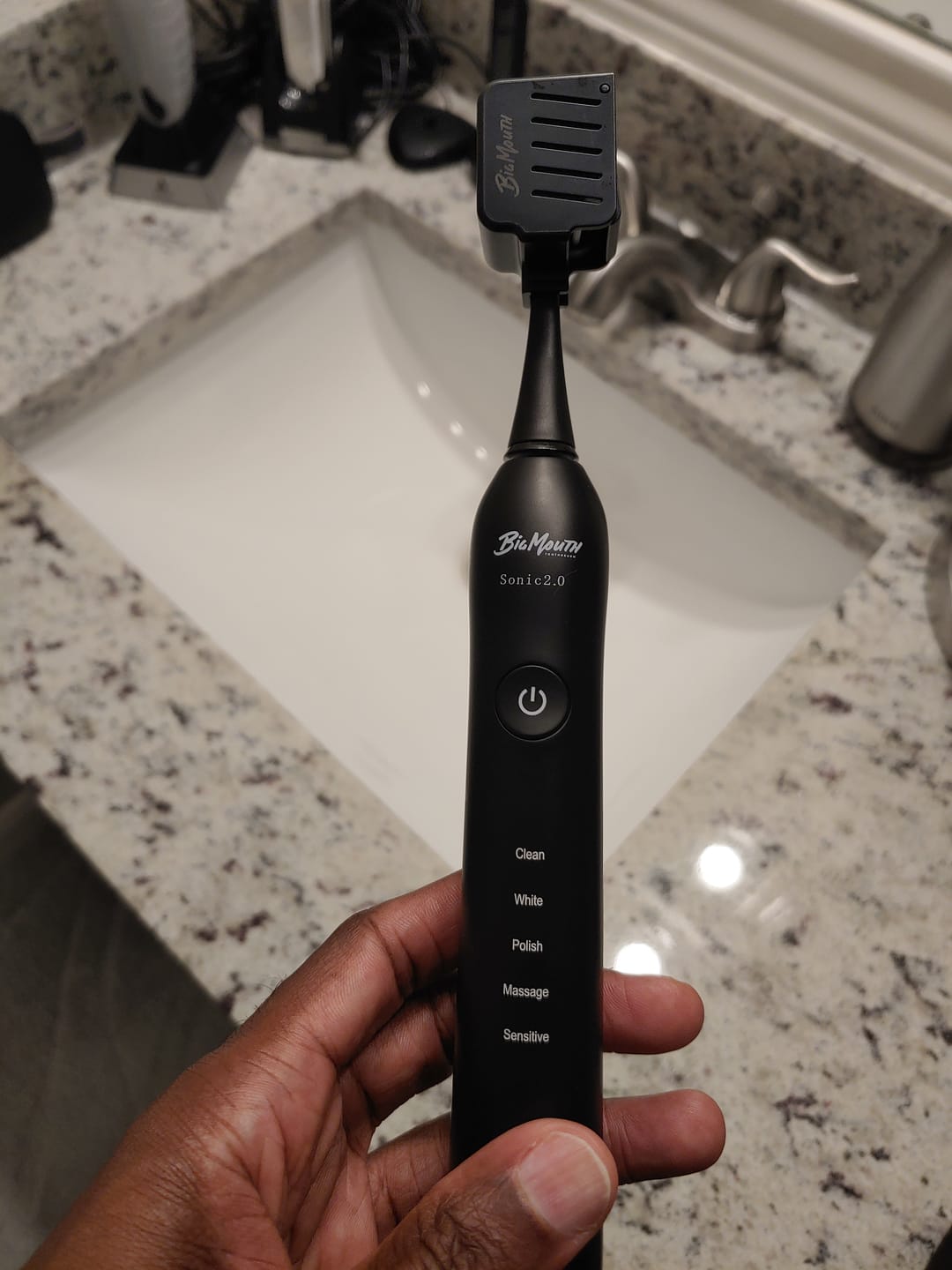 Customer photo review of Big Mouth Sonic Toothbrush 2.0 (Black Edition)