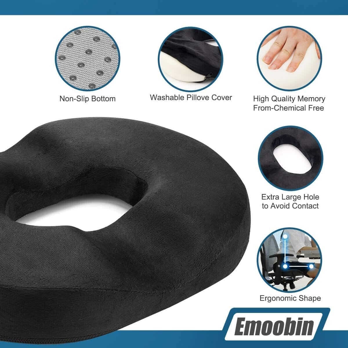 Customer photo review of Cuscino per Ciambelle Cuscino per Emorroidi Cuscino per Sollievo Dal Dolore in Memory Foam Coccige per Gravidanza, Coccige, Piaghe Da Letto, Schiena, Sciatica, 18 Pollici Nero