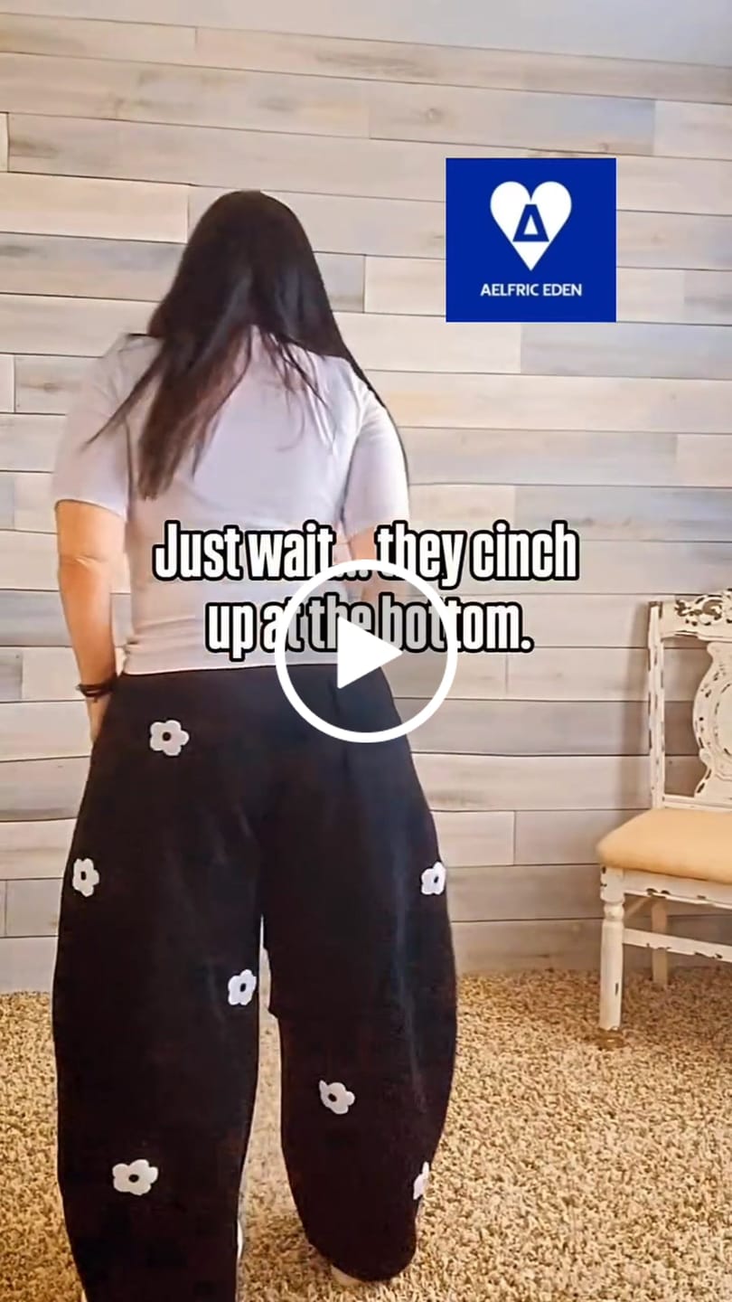 Customer video review of Aelfric Eden Floral Embroidery Baggy Barrel Sweatpants