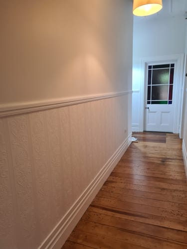 Customer photo review of Louisa Textured Anaglypta Wallpaper - Paintable