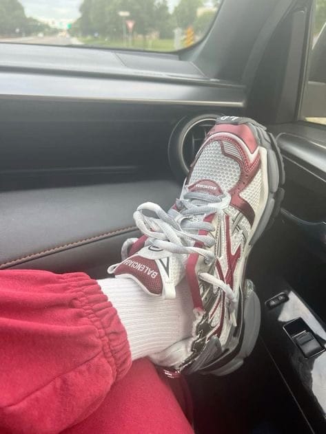 Customer photo review of Balenciaga Runner Burgundy/Grey Edition