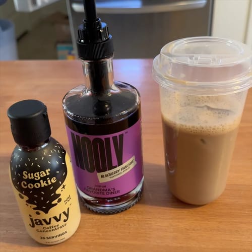 Customer photo review of Blueberry Coffee Syrup