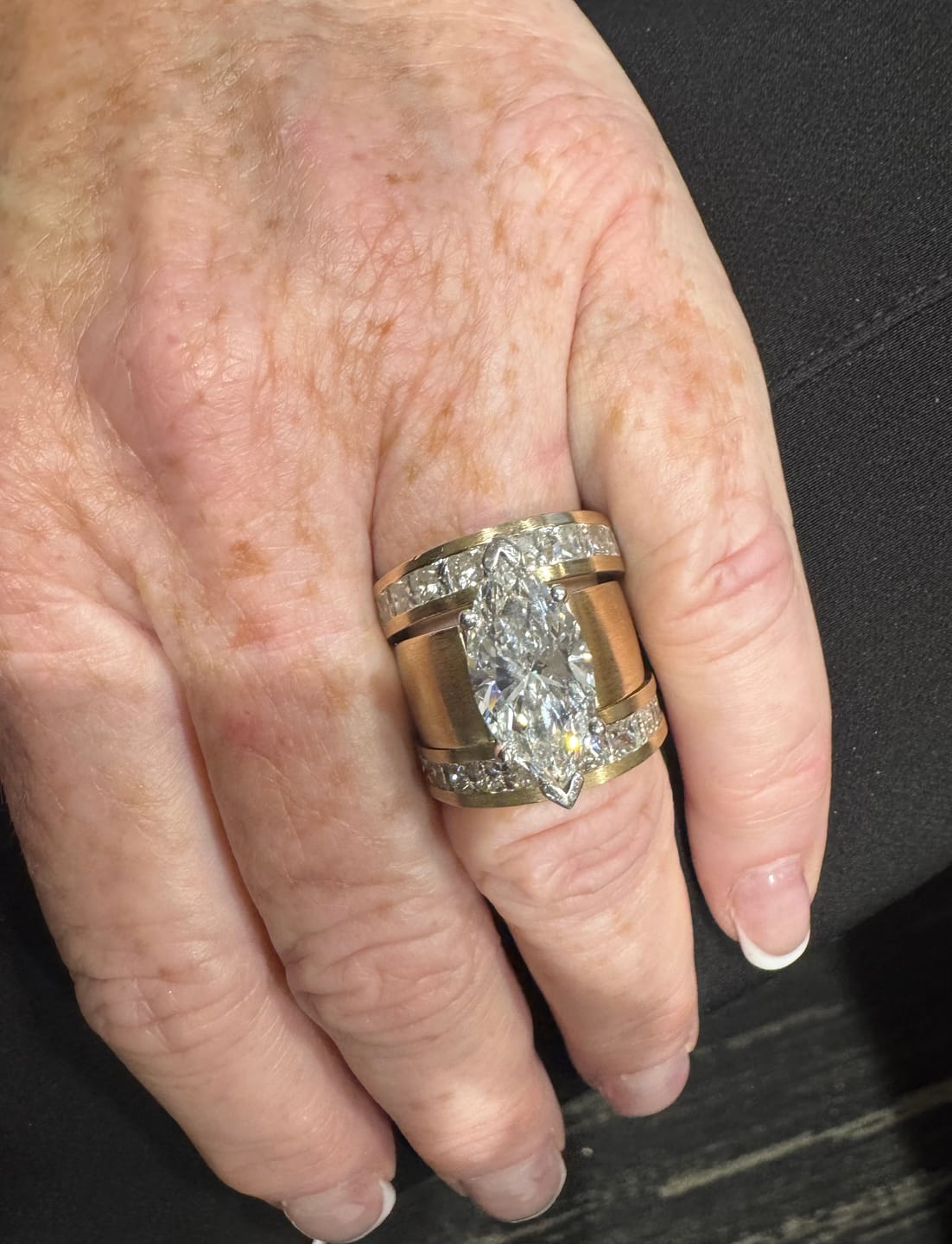 Customer photo review of 2.60 CT Princess Cut Diamonds - Wedding Band
