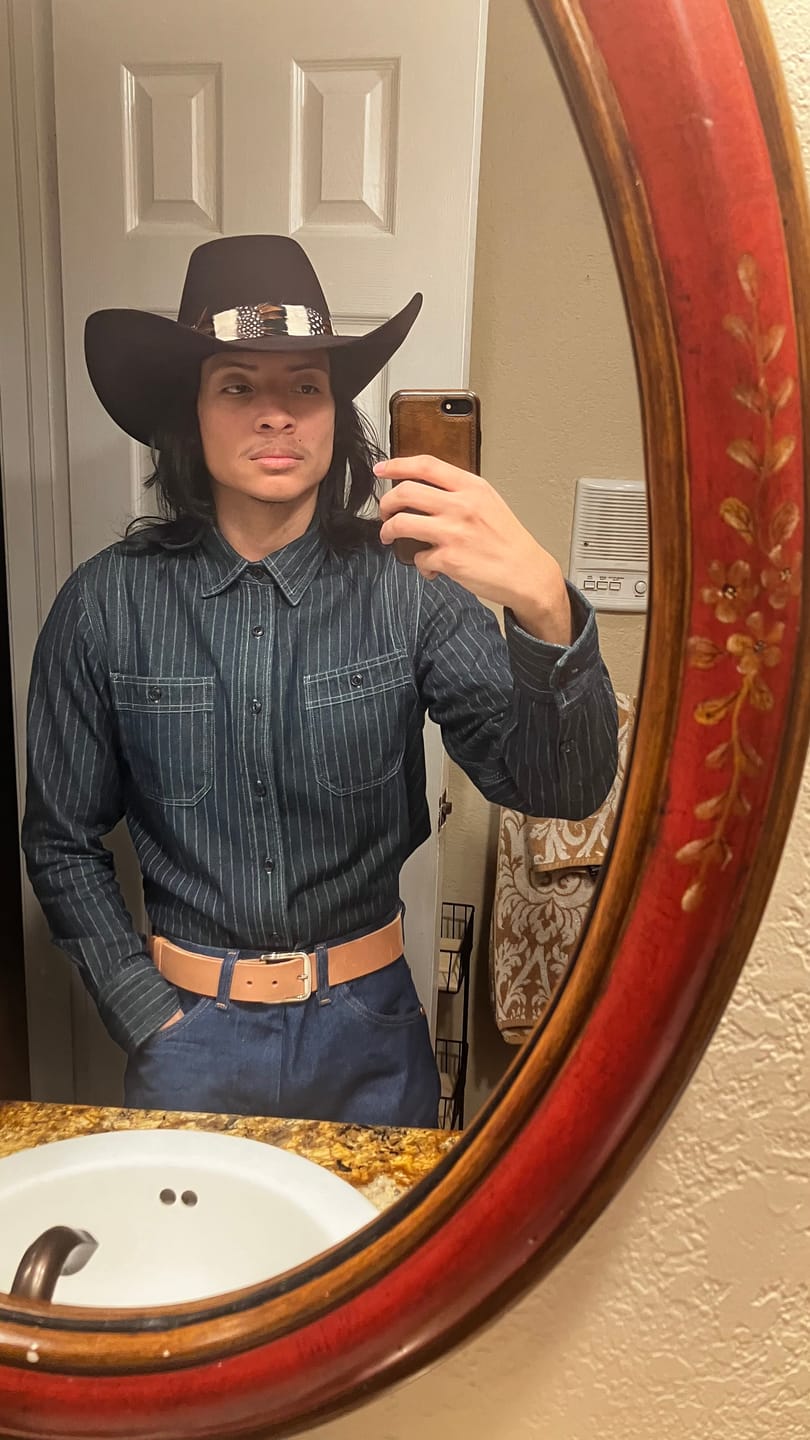 Customer photo review of 9 oz Wabash Vent Hole Work Shirt