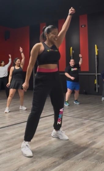 Customer photo review of Zumba Multicolor Logo Slouch Sweatpants