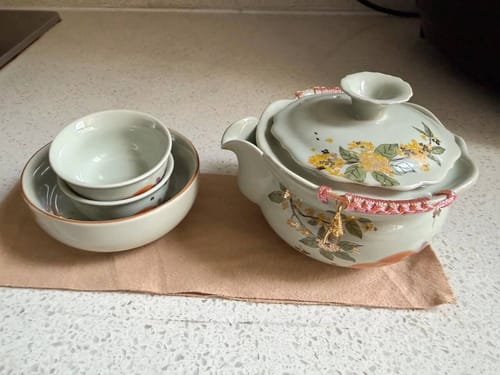 Customer photo review of Osmanthus And Koi Travel Tea Set