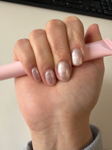 Customer photo review of G77 Bubbly Pink Shimmer Gel Polish