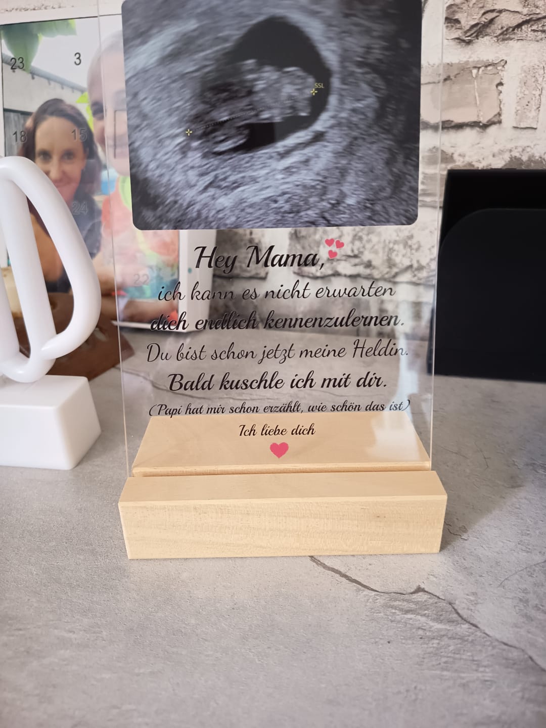Customer photo review of Acrylglas - Ultraschallbild Mama - personalisierbar