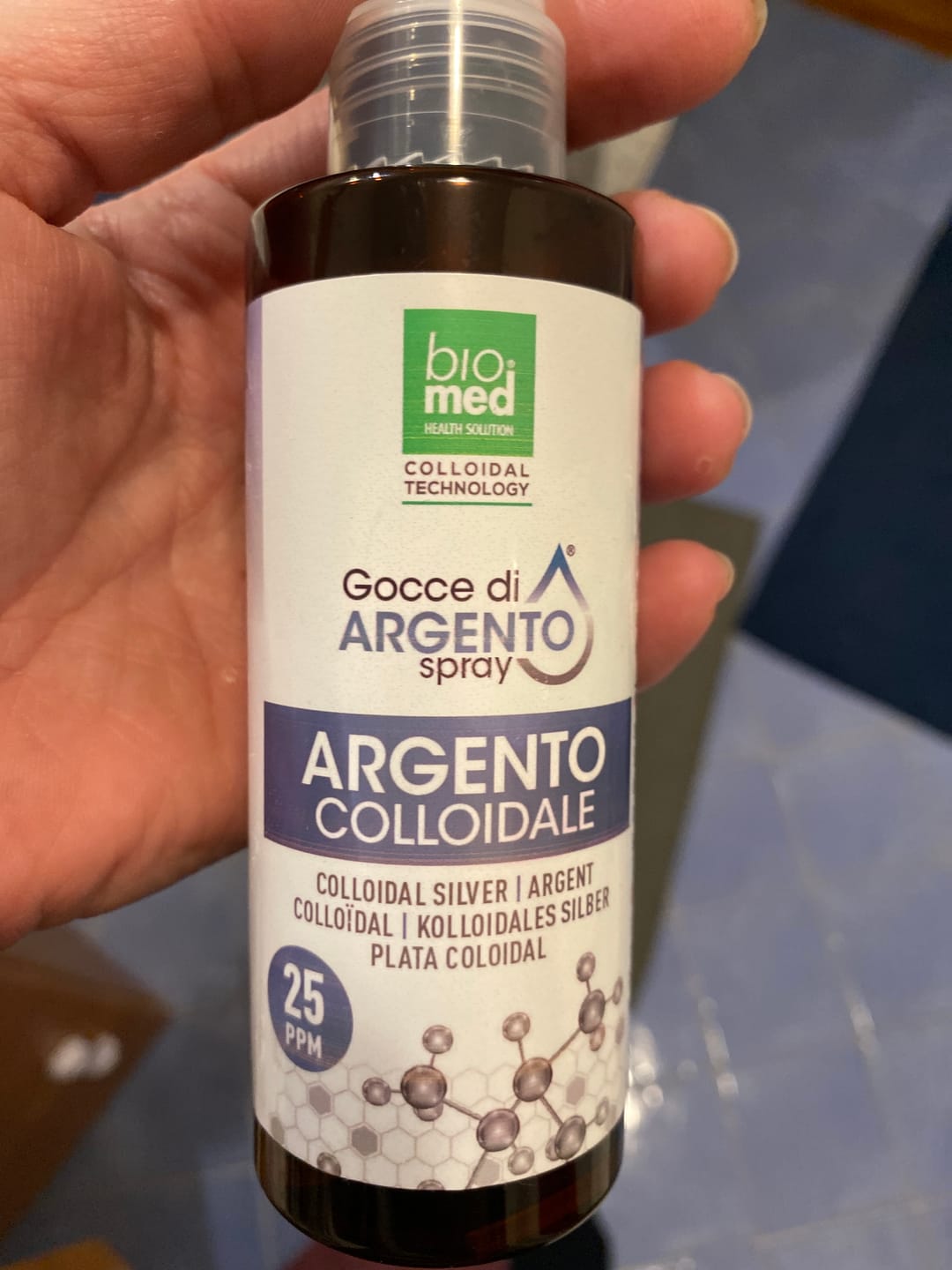 Customer photo review of Argento colloidale spray sublinguale 25 ppm - 150 ml